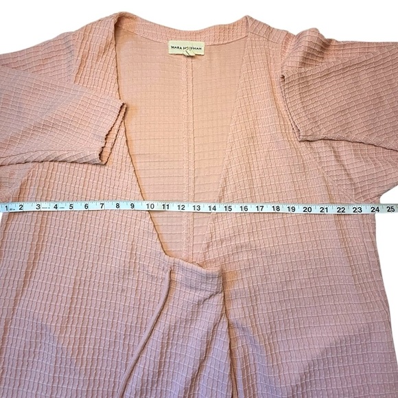 Mara Hoffman Tiffany Dress Pink Organic Cotton Belted Wrap Midi Oversized XS - Picture 7 of 10